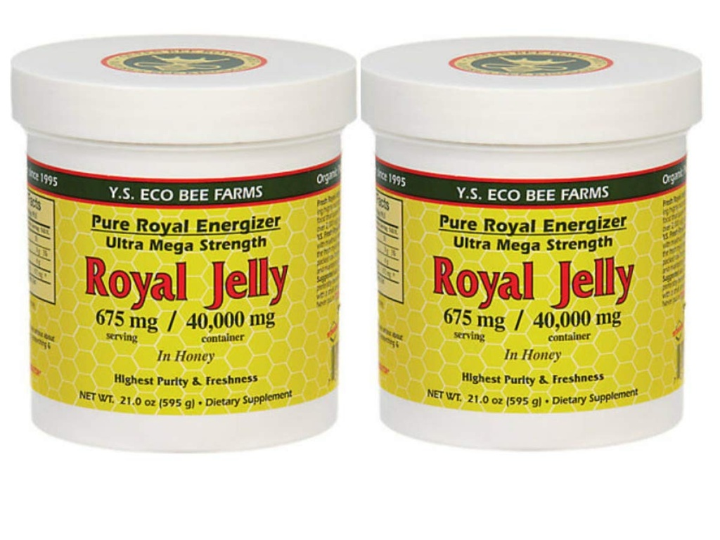 Y.S. Eco Bee Farms, (2 Pack) Royal Jelly, i Honung, 675 mg, 1,3 lbs (595 g)