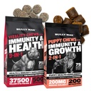 Bully Max Vitality Dog Chews och Puppy Soft Chews Bundle för totalt stöd med dagliga vitaminer för valpar och vuxna hundar - inklusive immun, gemensam, hud, kost, matsmältning och utvecklingsstöd