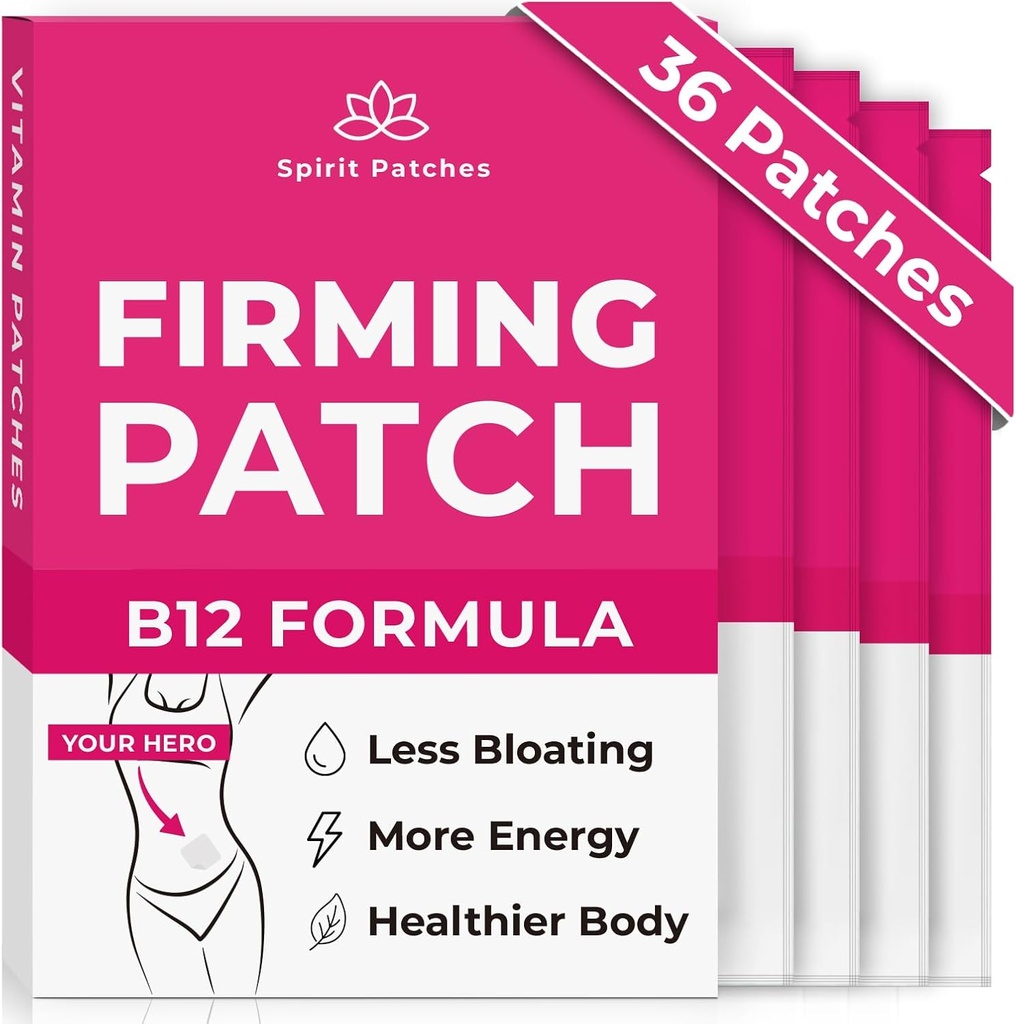Firming B12 Patches (Pack of 36) - 100% naturlig Vitamin Patches för kvinnor, energi och kroppsstöd, självhäftande Transparent Patches - Förbättrad formel