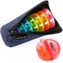 Travel Pill Organizer 2 gånger om dagen, AM / PM Pill Containers 7 Day Ultralight Portable Canvas Bag Travel Pill Case Weekly Pill Box för medicin, vitaminer, fiskoljor, kosttillskott (Denim)