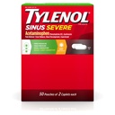 Tylenol Sinus Severe Daytime Caplets med Acetaminophen 325mg, Guaifenesin 200mg & Phenylephrine HCl 5mg, Non-Drowsy Pain Reliever, Expectorant & Nasal Decongestant, 50 Travel Packs med 2 ct