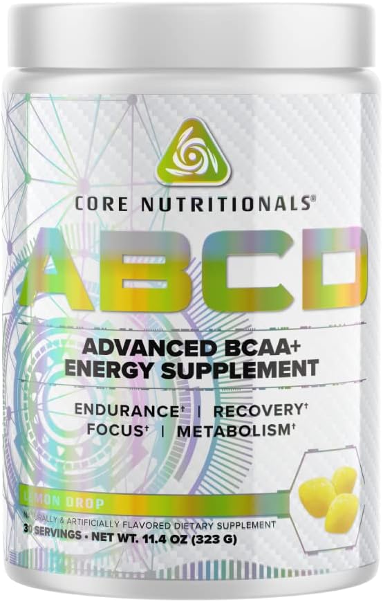 Core Nutritionals Platinum ABCD Advanced BCAA Energy Supplement, förbättrar uthållighet, återhämtning och fokus 30 portioner (Lemon Drop)