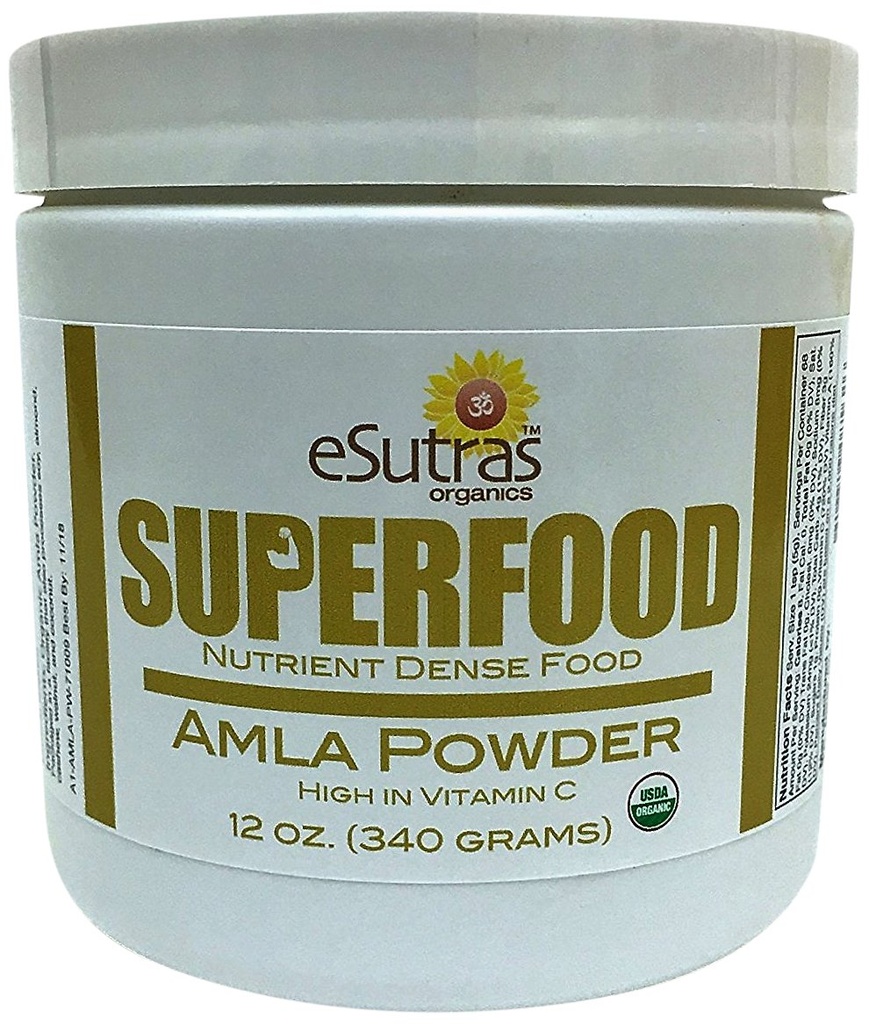 Organic Amla Powder 12 oz, 30 portioner Natural Vitamin C (Immune vitamin) Amalaki Cold tryckte organiskt näringsämne för hälsosamma smoothies