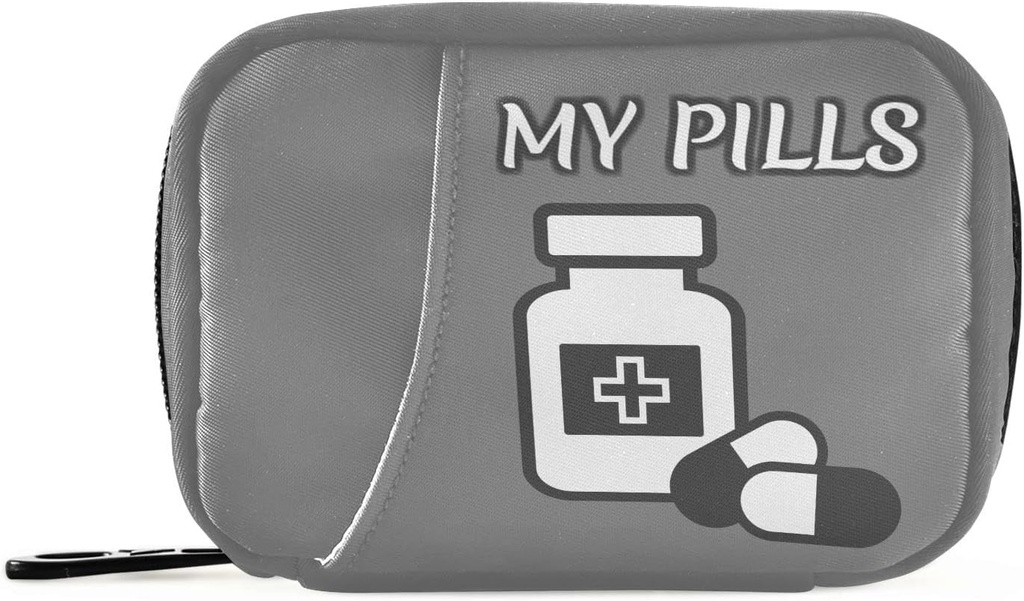 Pill Organizer Medicine Bottle Pill Box 7 Day Pill Case Bag Travel Pill Organizer Bag med Zipper Portable Weekly Case Compact Size för vitamin Supplement Holder