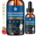(2 Pack) Glukosamin Chondroitin MSM flytande droppar, hög absorption, antioxidant, immun, benstöd, MSM Supplement för män och kvinnor, Vegan, sockerfri, hallon smak, 1 Fl Oz
