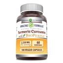 Fantastiska Formler Turmeric Curcumin med Bioperine Supplement | 2250 Mg per portion | Veggie Capsules | Non-GMO | Gluten-Free | Made in USA (1 Pack, 180 Count)