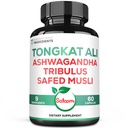 Satoomi Tongkat Ali Root Extract 200:1-9 Essential Herbs med Ashwagandha, Tribulus Terrestris & More - Stöd styrka, energi och hälsosam immun - 60 Vegan Caps 2 månaders leverans