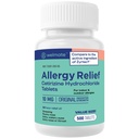 WELMATE - Allergy Relief (500 tabletter) Cetirizine Hydrochloride 10mg - 24 timmar - Non Drowsy - Indoor & Outdoor Allergy Medicine - Antihistamin - Nose, Eyes & Throat - Over-the-Counter Medication