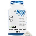 PlantVital Magnesium Glycinate 200mg 120 kapslar - High Absorption, Non-GMO, Vegan, Gluten-Free - Stöder Normal Sleep, Muscle & Nerve Function, Normal Heart & Bone Health, Hjälp Att Känna Calm & Relax