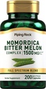 Piping Rock Bitter Melon kapslar | 1500mg | 200 piller | Momordica Charantia Extract | Komplex Herb Supplement | Non-GMO, Gluten Free