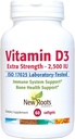 NEW ROOTS HERBAL Vitamin D3 2 500 IE (62.5 mcg) | Hälsosam muskelfunktion | Immunstöd | Non-GMO & Gluten-Free (60 Softgels)