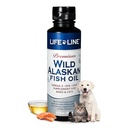 Life Line Pet Nutrition Wild Alaskan Fish Oil Omega-3 Supplement for Skin & Coat - Stöder hjärna, ögon och hjärthälsa hos hundar och katter, 8.5oz