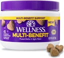 Wellness Peanut Butter & Apple smaksatta mjuka Chews Multi-Benefit kosttillskott för hundar, 45 greve