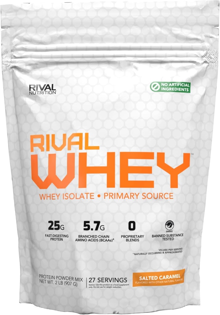 Naturligt smaksatt Rival Whey - Salted Caramel 2lb