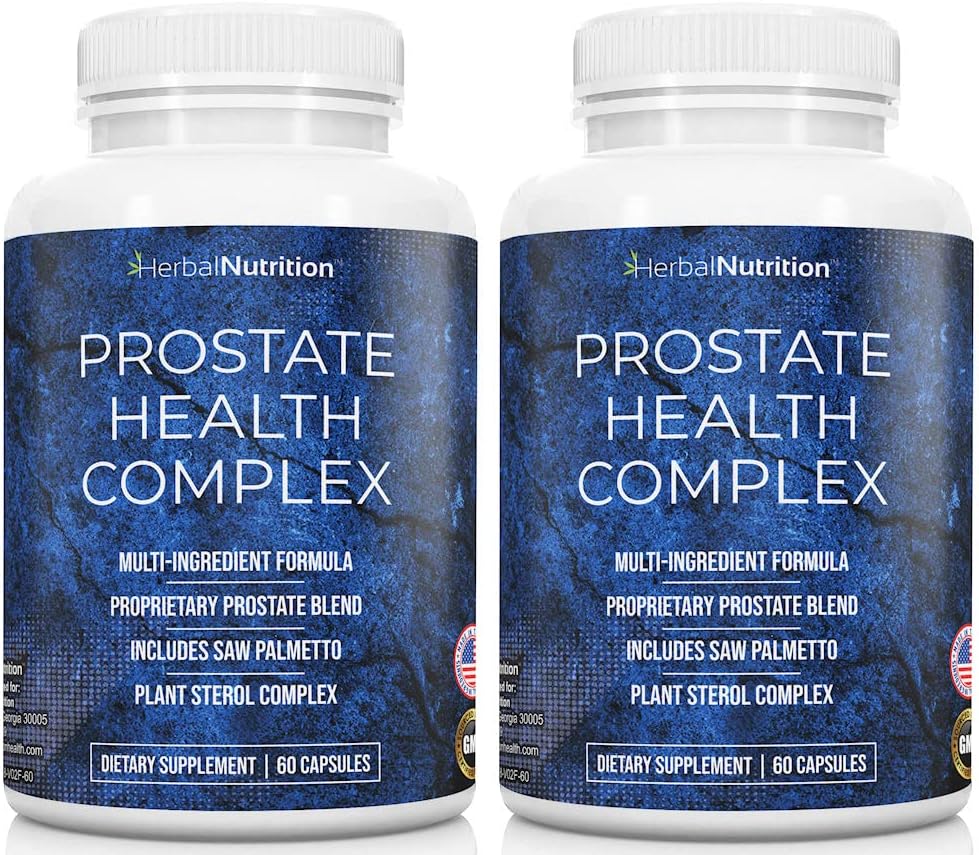 Prostate Health Supplement för män Ett komplex med Saw Palmetto Multi-Ingredient Formel, 30 Synergistic Vitaminer & Herbs för att stödja prostata och urinvägs hälsa, två flaska Pack 40 Day Supply!