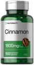 Horbäach Cinnamon Capsules 1800mg | 150 greve | Ceylon Cinnamon Supplement | Vegetarian, icke-GMO, Gluten Free