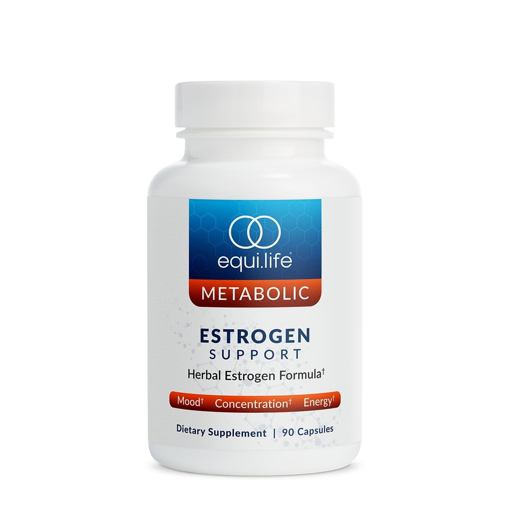 Equilife Estrogen Support, Herbal Blend Womens Supplement med Black Cohosh, Red Clover och Gotu Kola för övergripande Wellness, Plant Based Formel för dagligt stöd, Gluten Free, Non GMO, 90 Capsules