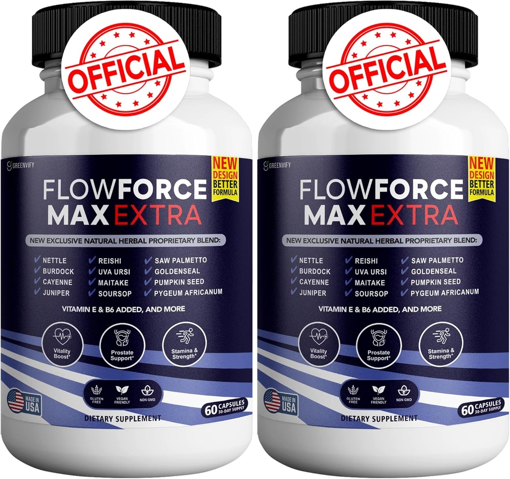 Flödesstyrka Max Extra Prostate Supplements for Men Capsules, Health Supplements - Maximum Strength, All Natural to Support Normal & Healthy Function (120 kapslar) (2 Pack)