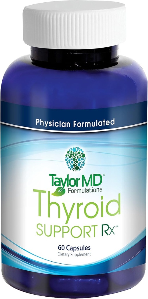 Thyroid Supplement Rx - Natural Blend of Iodine, Tyrosine, Schisandra, Coleus Forskohli, Ashwagandha och mer - Bästa blandning av sköldkörtelmetabolism - Läkare formulerad och kliniskt testad - Garanterad av Taylor MD Formuleringar.