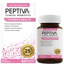 Peptiva Probiotics for Women's Health - Women's Probiotic and Digestive Support, 25 Billion CFU, Multi-Strain Probiotic, Lactobacillus Acidophilus, Bifidobacterium - 60 vegetariska kapslar