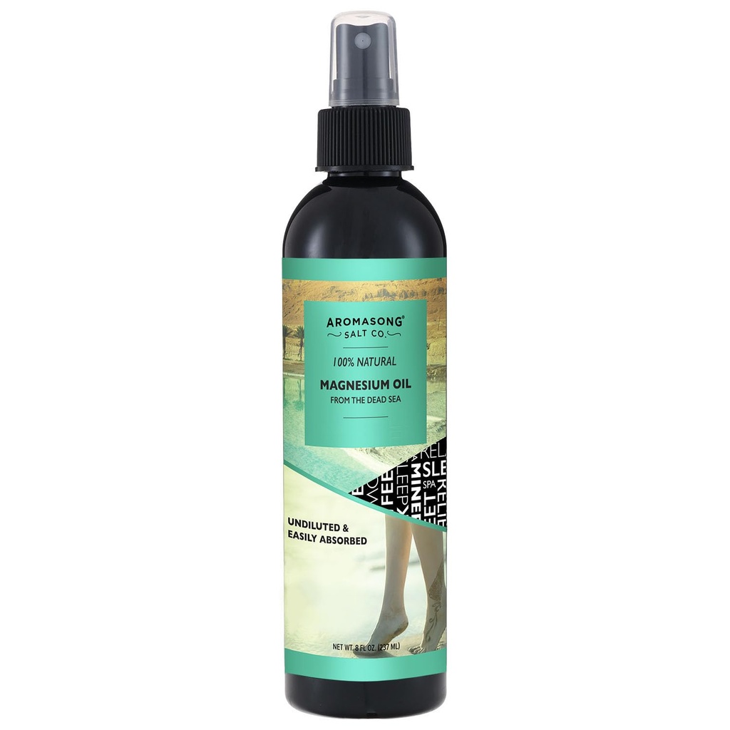Aromasong Magnesium Spray - Extra styrka (23mg i varje Spritz) 8 Oz Refill Bottle, Natural och Pure Magnesium Oil Spray - Tillverkad i USA - för Leg Discomfort och främjar en lugn sömn
