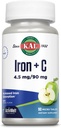 KAL Iron C, 90 tabletter, 4,5 mg/90 mg, Natural Apple smak, ökad absorptionsjärnpiller, immunstöd