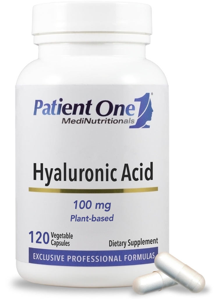 Patient 1 Hyaluronsyra 100 mg | Tillägg för att stödja Hydrated, ungdomlig hud och gemensam hälsa * 120 kapslar