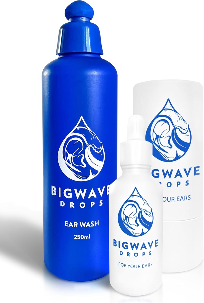 Komplett öronomsorgssystem - Fast-Acting Ear Drops och Ear Wash - för simmare - Surfers - Water Athletes - Itching & Irritation