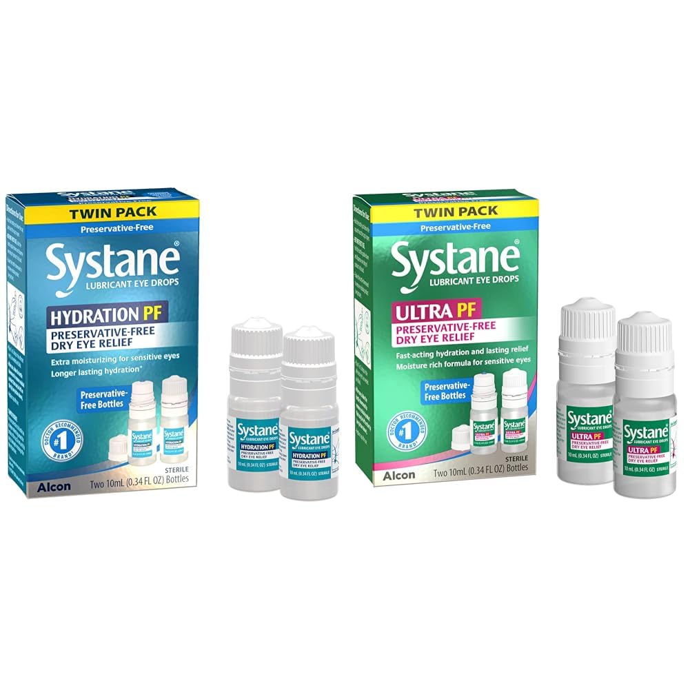 Systan Hydration Multi-Dose Preservative-Free Eye Drops Torr Eye Relief Twin Pack (2x10ml) & Ultra Multi-Dose Preservative-Free Eye Drops Twin Pack (2x10ml)
