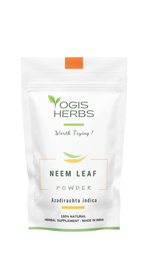 YOGIS HERBS Neem Leaf Powder – Pure Azadirachta Indica for Detoxification, Immune Support och Clear Skin – 100% naturligt växtbaserade tillskott (1 Lb)