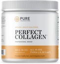 Rent Hydrolyserat Multi Collagen Peptides Protein Powder Supplement - Typ I, II, III, V, X - 5 Typer av Grass Fed, Vild Fångad Mat Källa - 16 oz Pouch - smaklös