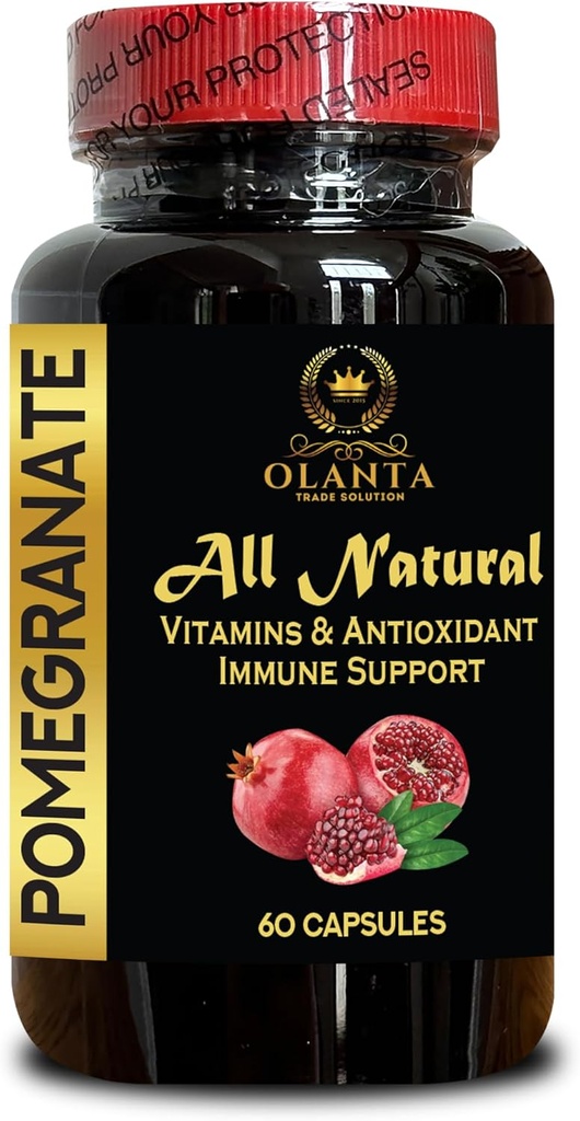 Pomegranatextrakt - Pomegranatextrakt Polyfenoler Supplement, Joint Support, Antioxidant, Pomegranat Seed Extract Supplement, Immune Booster - 1 flaska 60 kapslar