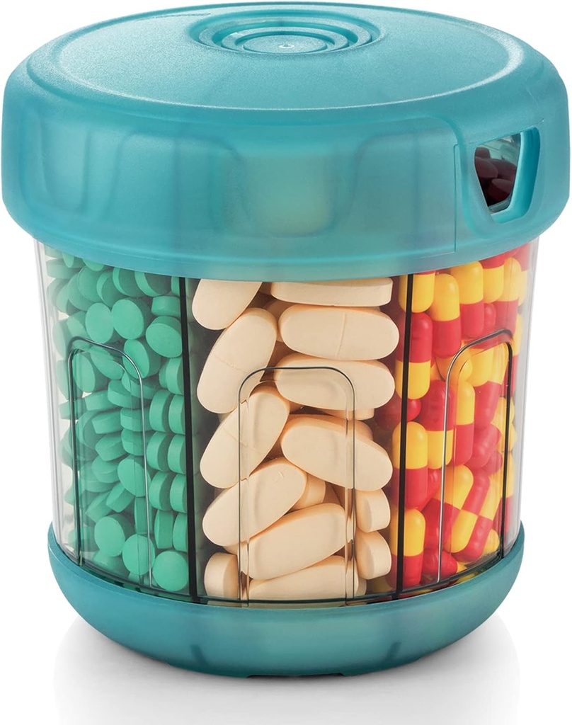 Extra stor tilläggsarrangör med XL 7 stora avdelningar, TPU Soft Lid Lätt att ladda och använda Pill Dispenser, 1 månad Jumbo Vitamin Holder Medicine Storage