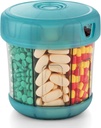 Extra stor tilläggsarrangör med XL 7 stora avdelningar, TPU Soft Lid Lätt att ladda och använda Pill Dispenser, 1 månad Jumbo Vitamin Holder Medicine Storage