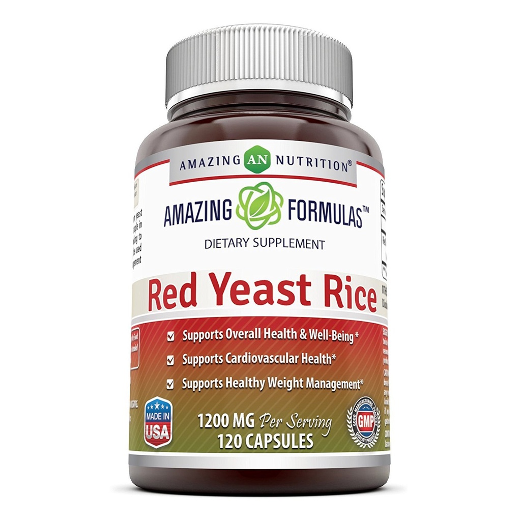 Fantastiska Formler Red Yeast Rice 1200mg Per Serving Capsules Supplement | Non-GMO | Gluten Free | Made in USA (1 Pack, 120 Count)