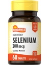 Sundance Selenium 200mcg | 60 tabletter | High Potency Formel | Vegetarian, icke-GMO och Gluten Free Essential Mineral Supplement