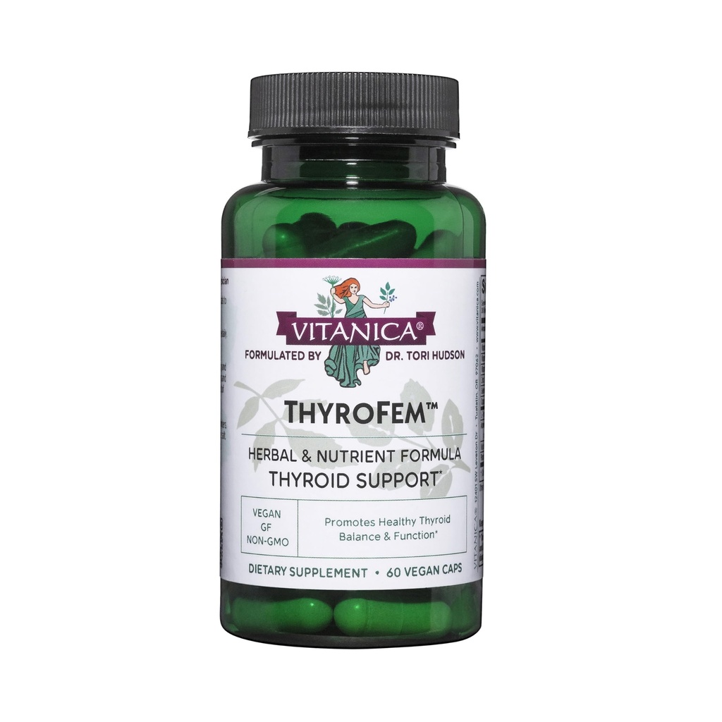 Vitanica ThyroFem, Thyroid Gland Support, Vegan, 60 kapslar