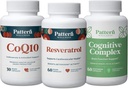 Pattern Wellness Healthy Aging Bundle - CoQ10, Resveratrol, kognitivt komplex - främjar tidlös hälsa och välbefinnande - 3 Pack, helt naturligt, veganskt formler
