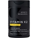 Sportforskning Vitamin K2 MK7 180mcg med kokosolja - 60 Veggie Softgels - Vegan Certified, icke-GMO Verified & Gluten-Free