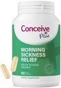 CONCEIVE PLUS Morning Sickness Relief - Pure Dried Ginger Powder - Relief från Nausea, Motion & Stomach Discomfort Under Graviditet - Väsentligt för att Förvänta Mammor - Icke-GMO - 60 Vegan kapslar