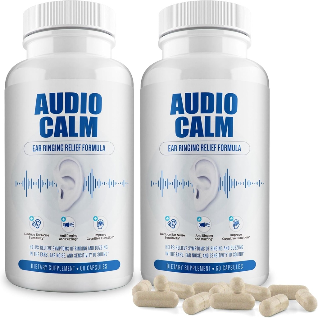 Audio Calm - Tinnitus Relief Supplement | Natural Stop Tinnitus Solution - Relieves Ear Ringinging, Buzzing, Clicking | 60 kapslar (2)
