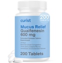 Curist Guaifenesin 600 mg Extended Release tabletter (200 Dye-Free tabletter) - Expectorant Mucus Relief, Generic Guaifenesin 600 mg, (Bulk Pack)