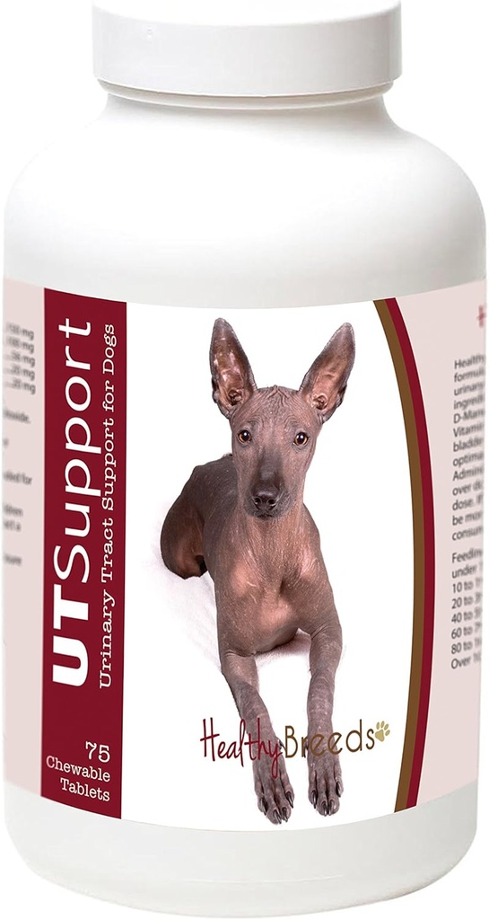 Hälsosamma raser Xoloitzcuintli Cranberry Chewables - UT Support - Effektivt för att hjälpa till att bekämpa skadliga bakterier och förebygga infektion i din hunds blåsan - 75 greve