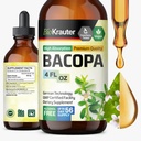 BIO KRAUTER Bacopa Monnieri Supplement Liquid - Brain Support Brahmi - Alkohol & Sugar Free Liquid Bacopa Herb Drops 4 Fl.Oz.