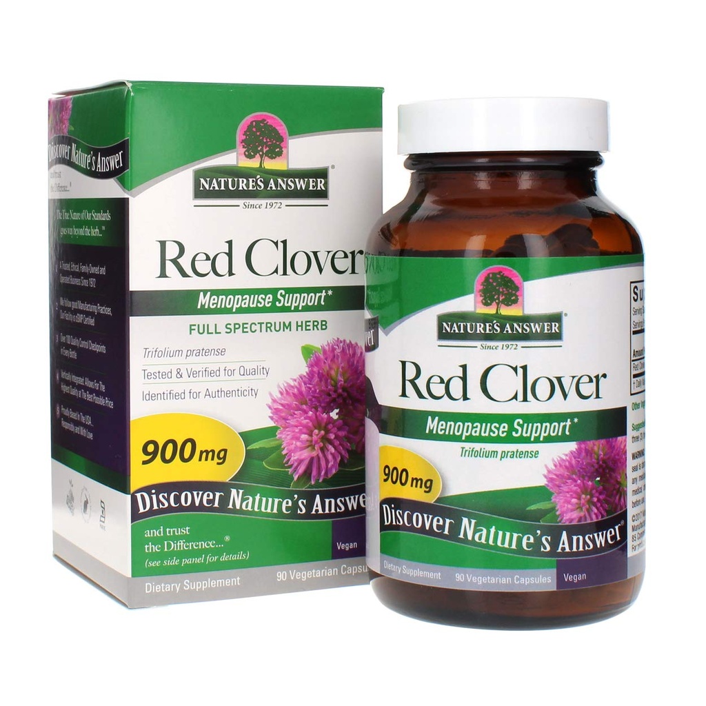 Naturens svar Red Clover Trifolium Pratense Full Spectrum Herb Natural Vegetarian Vegan High Strength Dietary Supplements Idealisk för klimakteriet (90 kapslar)