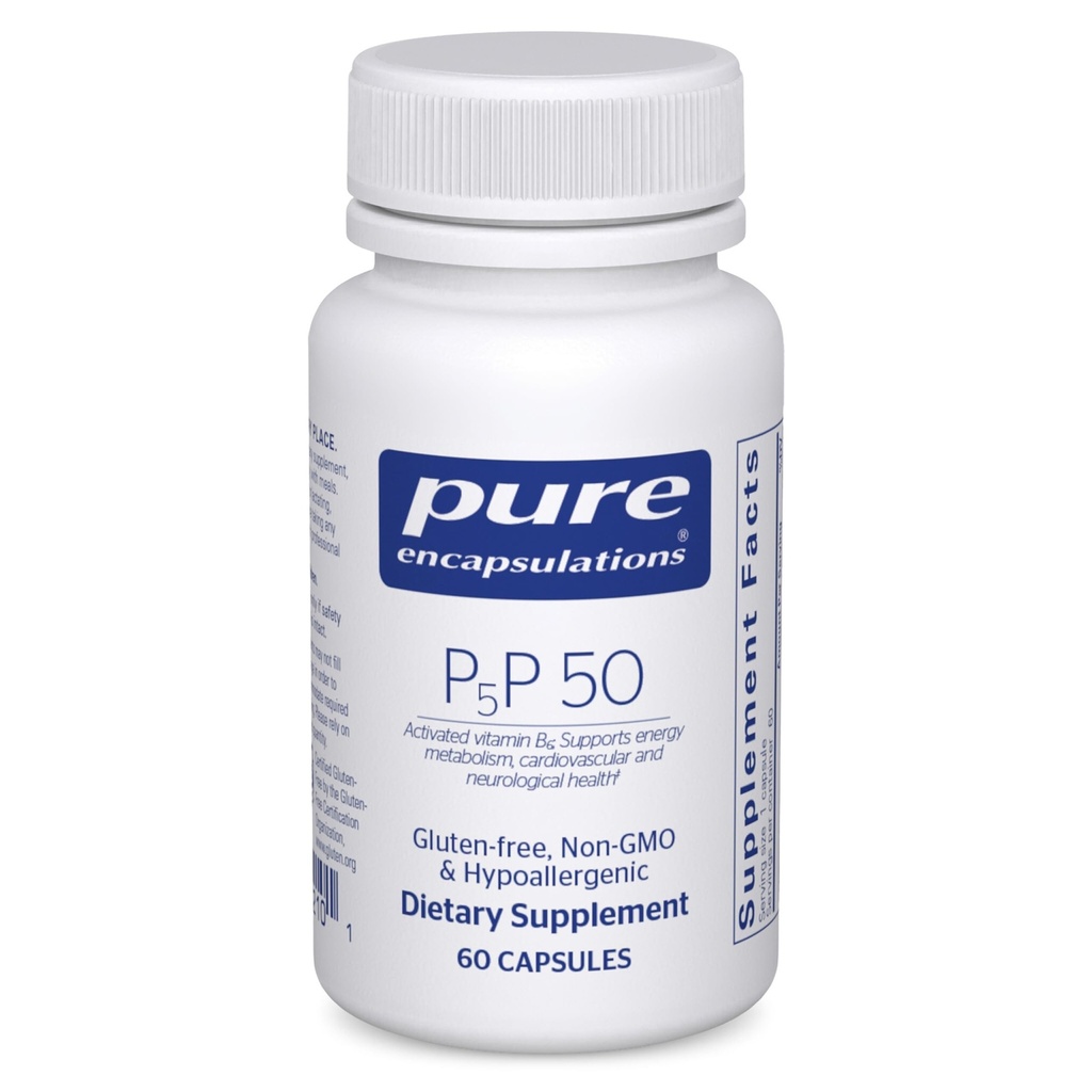 Rena inkapslingar P5P 50 - Aktiv vitamin B6 - Stöder energimetabolism & hjärnhälsa * - Gluten Free & Non-GMO - 60 kapslar