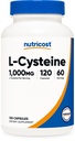 Nutricost L-Cysteine 1000mg, 120 kapslar - Icke-GMO, Gluten fri tillägg, 500mg per kapsel
