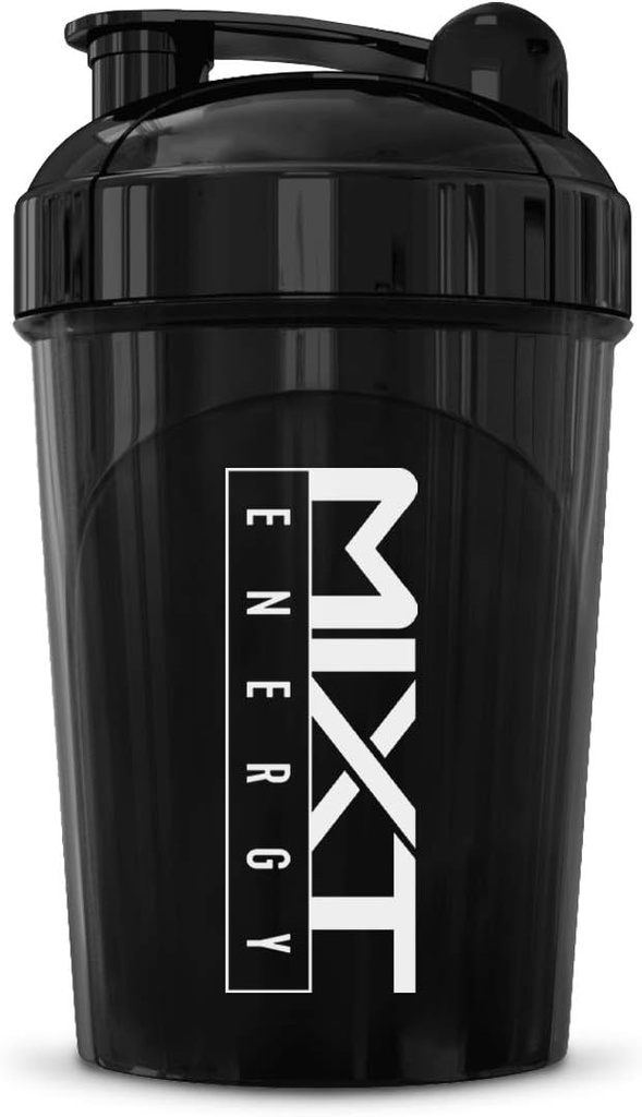 MIXT Energy Shaker Bottle, 16 oz. Shaker Bottle, BPA Free & Lid Mixing Technology (16 oz, svart)