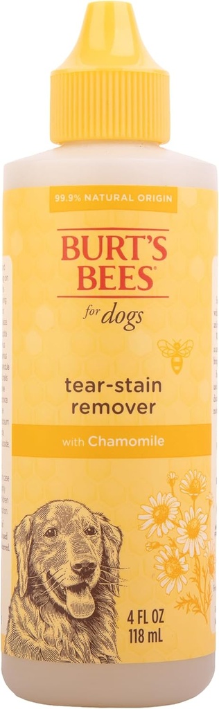 Burt's Bees for Pets Tear Stain Remover för hundar med kamomill, 99,9% naturliga ursprungsformler, Dog Tear Stain Remover, Dog Eye Cleaner 4 oz