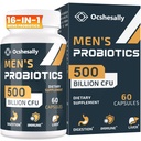 Probiotika för män, 500 miljarder CFUs & 12 Strains Mens probiotikum, med gurkmeja, Cranberry, Goji - Probiotika för Digestive Health, Gut, Immune & Bloating, Prostate & Urinary Tract Health, 60 kapslar